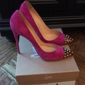Pink spiked Christian Louboutin heels size 9
